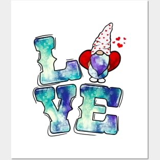 Valentines Gnomes Tie Dye Love Valentines Gnomes Heart Posters and Art